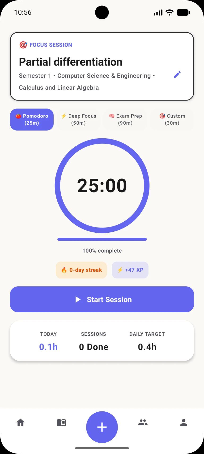 Focus timer — Focus on one quest at a time.